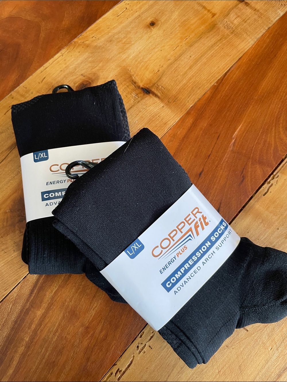 Copper Fit Men’s Compression Athletic Socks - Black (L/XL)